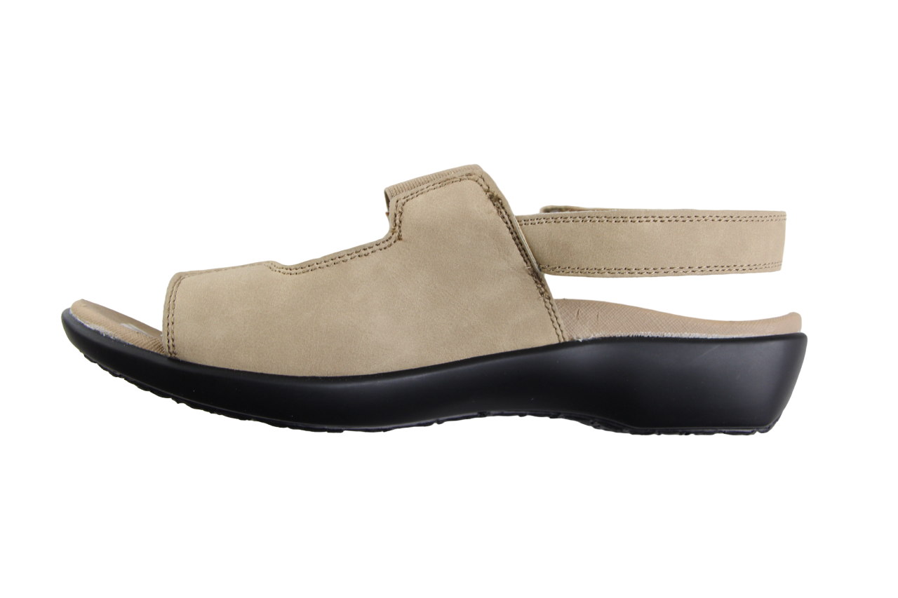 Womens Homyped Nikki Taupe Sandals Slip On Shoes Flats