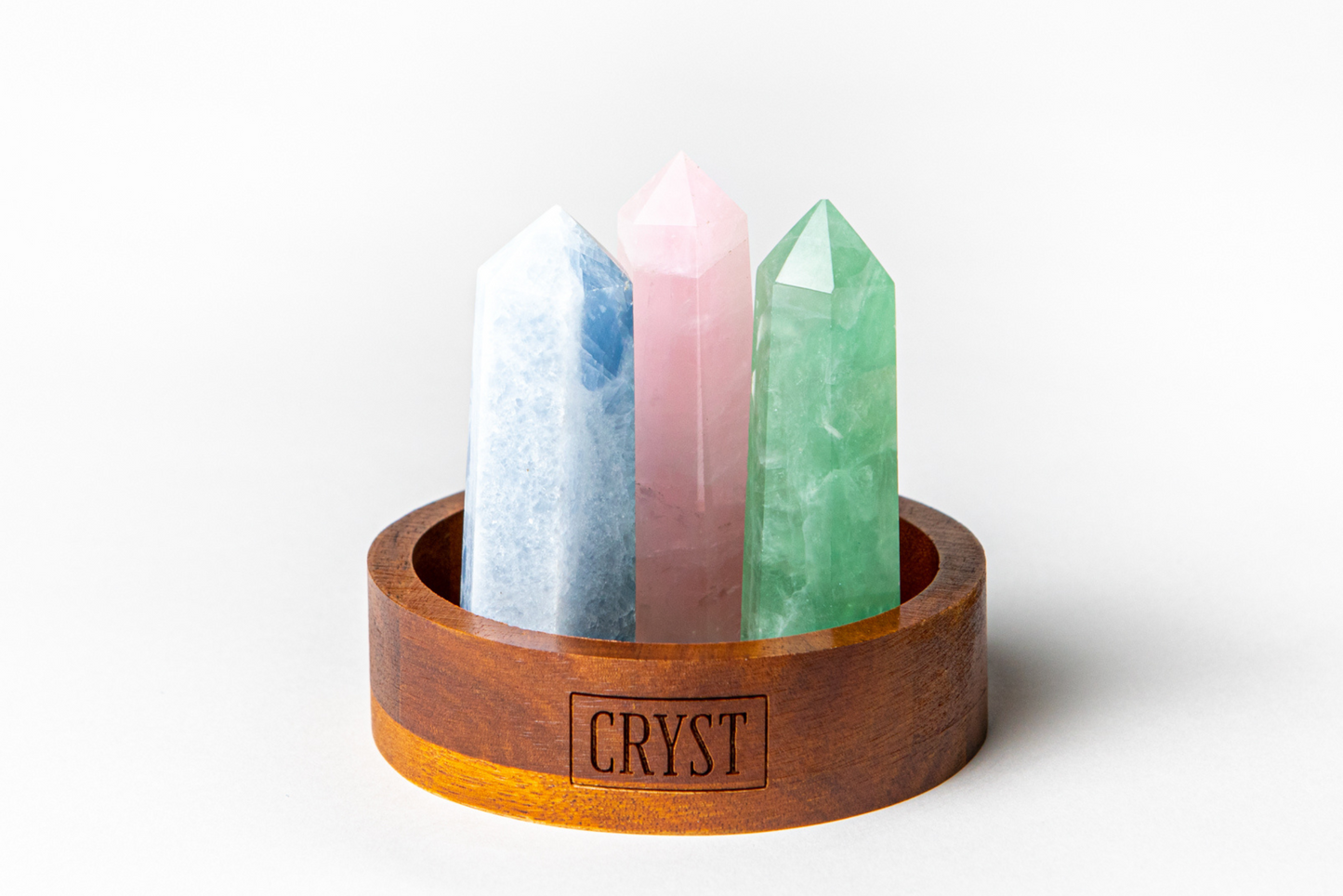 Love + Relationship Crystal Trio - Rose Quartz, Blue Calcite + Fluorite