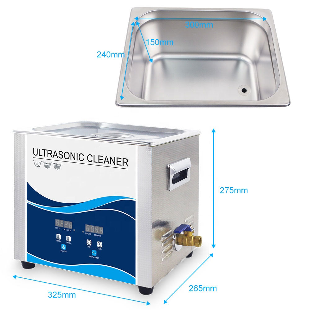10L Digital Ultrasonic Cleaner Jewelry Ultra Sonic Bath Degas Parts Cleaning