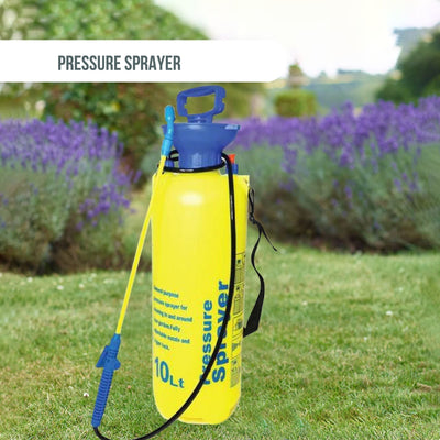 10L Pressure Sprayer - Knapsack Garden Pump For Liquids - Yard Weed Plants