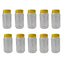 10x 1Kg Plastic Honey Jars + Lids - Round Clear Food Grade Packaging Containers