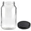 10x 1L Flint Glass Jars + Twist Finish Lids - Round Food Storage Preserving