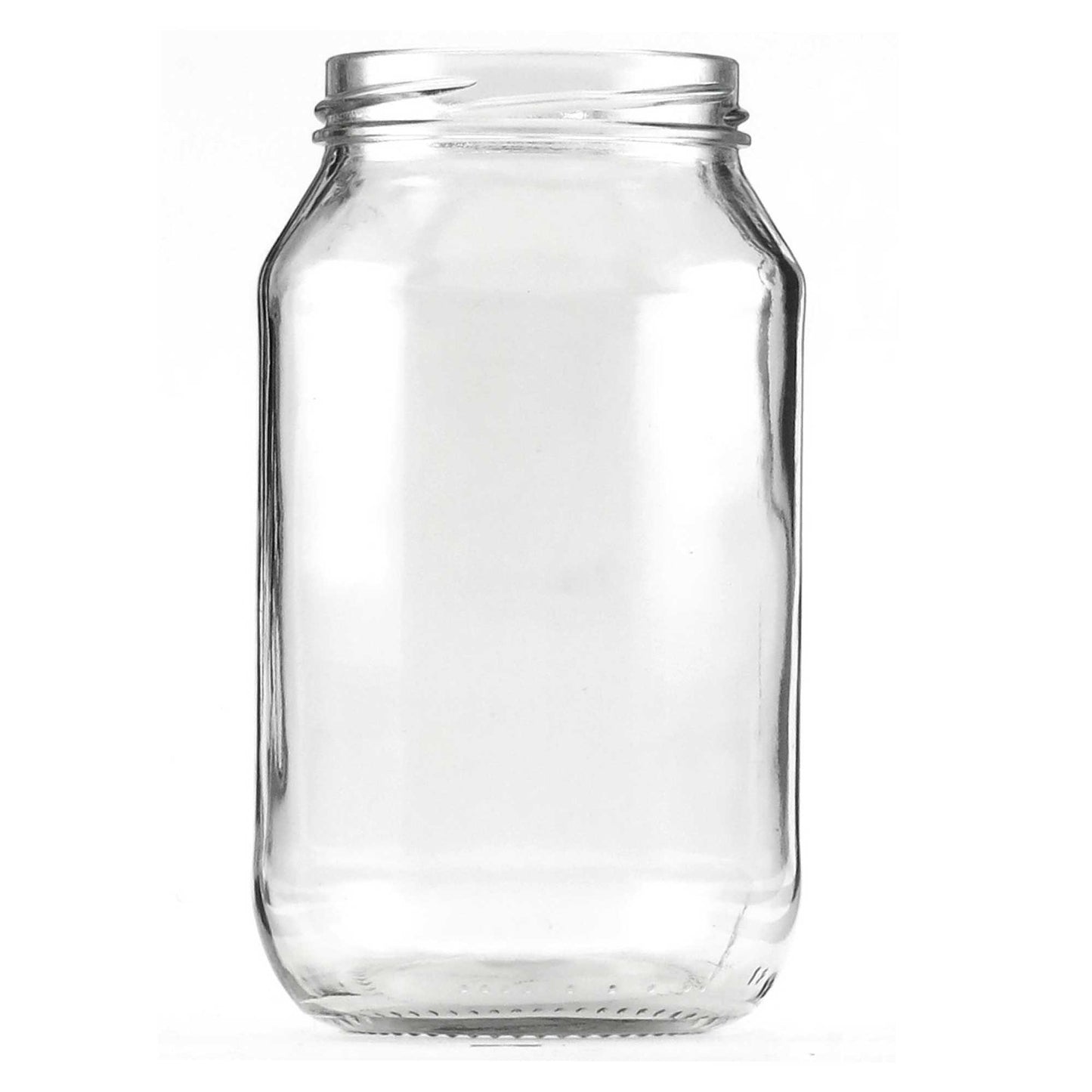 10x 1L Flint Glass Jars + Twist Finish Lids - Round Food Storage Preserving