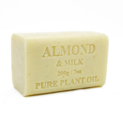 10x 200g Plant Oil Soap Almond and Milk Scent Pure Vegetable Base Bar Australian