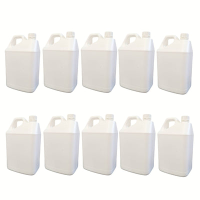 10x 5L White HDPE Jerry Can + 38mm Tamper Evident Cap - Dangerous Goods