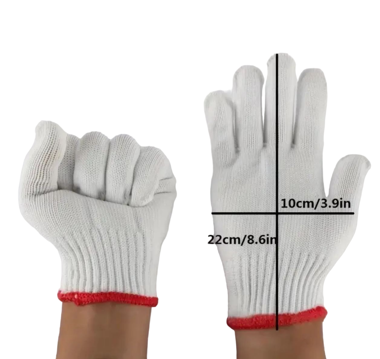 12 Pairs X Cotton Polyester Knitted Multipurpose Elastic Yarn Gardening Gloves