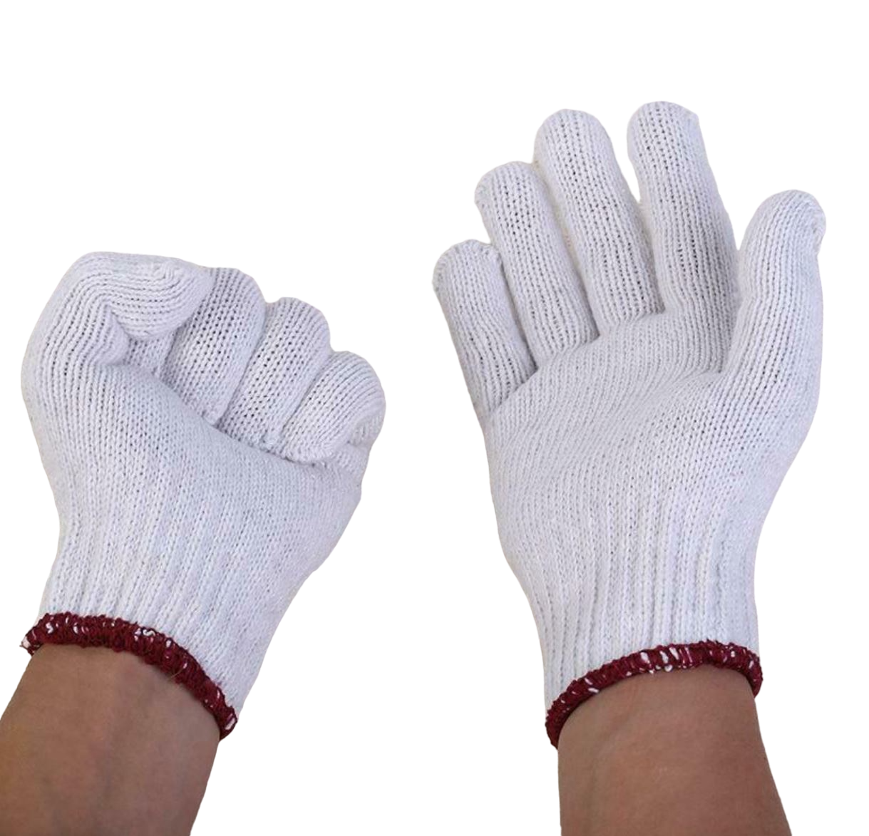 12 Pairs X Cotton Polyester Knitted Multipurpose Elastic Yarn Gardening Gloves