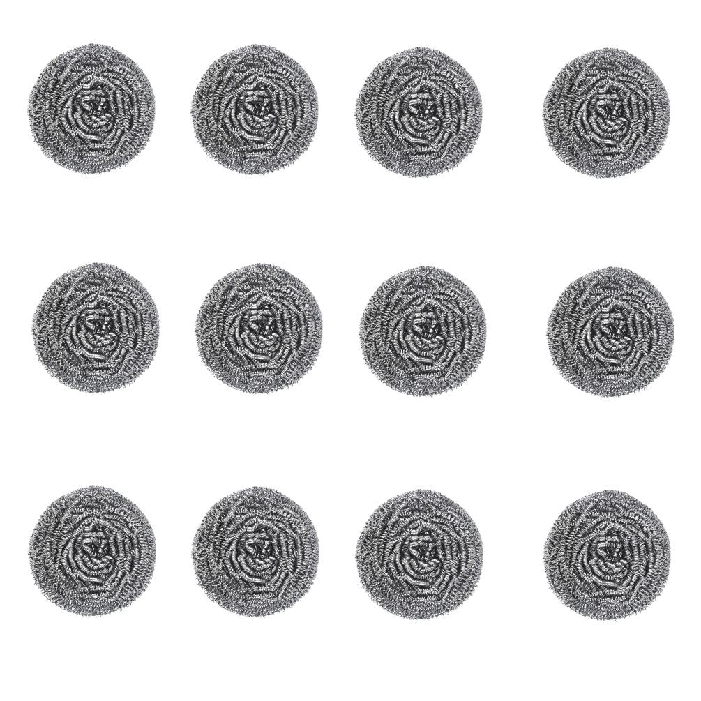 12 Stainless Steel + 10 Sponge Scourers Heavy Duty Industrial Grade Scourer Pack