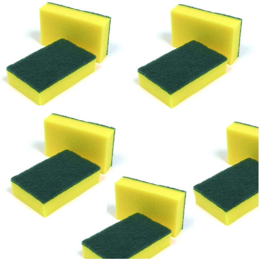 12 Stainless Steel + 10 Sponge Scourers Heavy Duty Industrial Grade Scourer Pack