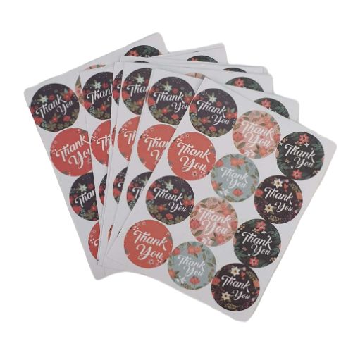 120 Pieces X Thank You Stickers Packaging Round Envelope Gift Labels