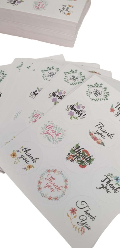 120 Pieces X Thank You Stickers Packaging Round Envelope Gift Labels