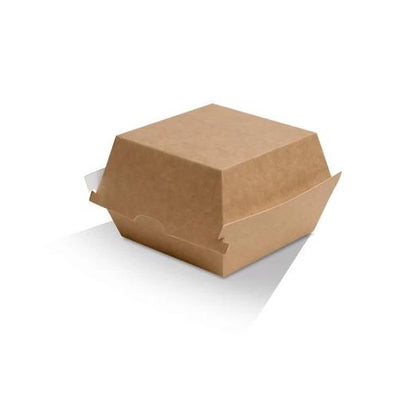 125 X Kraft Brown Disposable Burger Boxes Bulk Takeaway Party Box