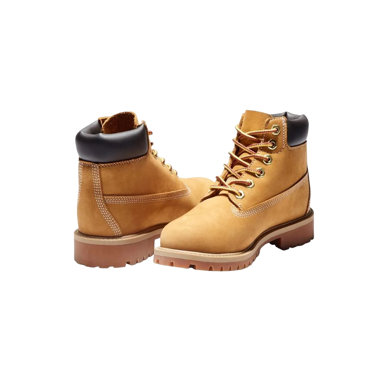 Kids Timberland Youth 6-Inch Premium Wheat Nubuck Waterproof Boots