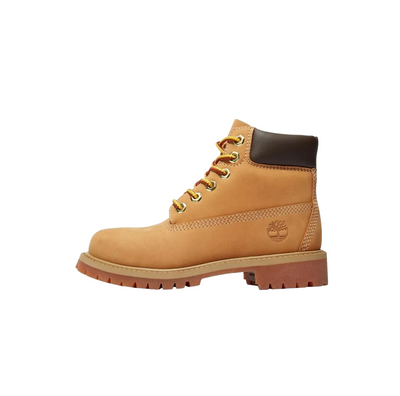 Kids Timberland Youth 6-Inch Premium Wheat Nubuck Waterproof Boots