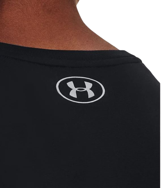 Womens Under Armour Black/ Metallic Silver Tech Crew Top