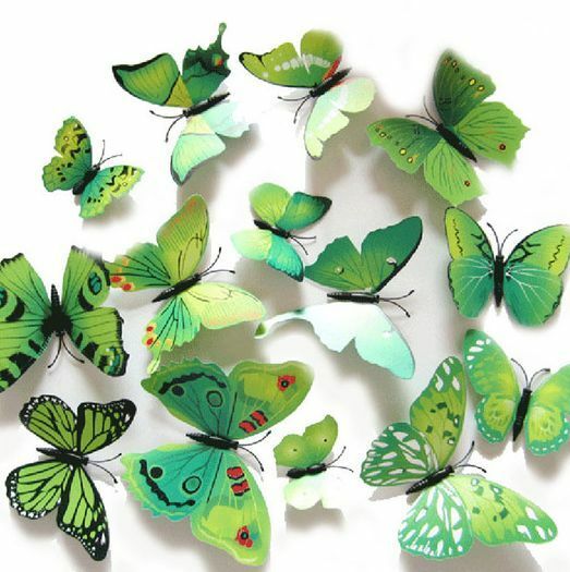 12Pcs X 3D Butterfly Wall Stickers: Removable Decals Kids Nursery Wedding Decor