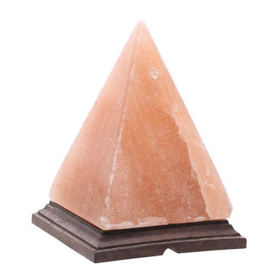 12V 12W Pyramid Himalayan Pink Salt Lamp Carved Rock Crystal Light Bulb On/Off