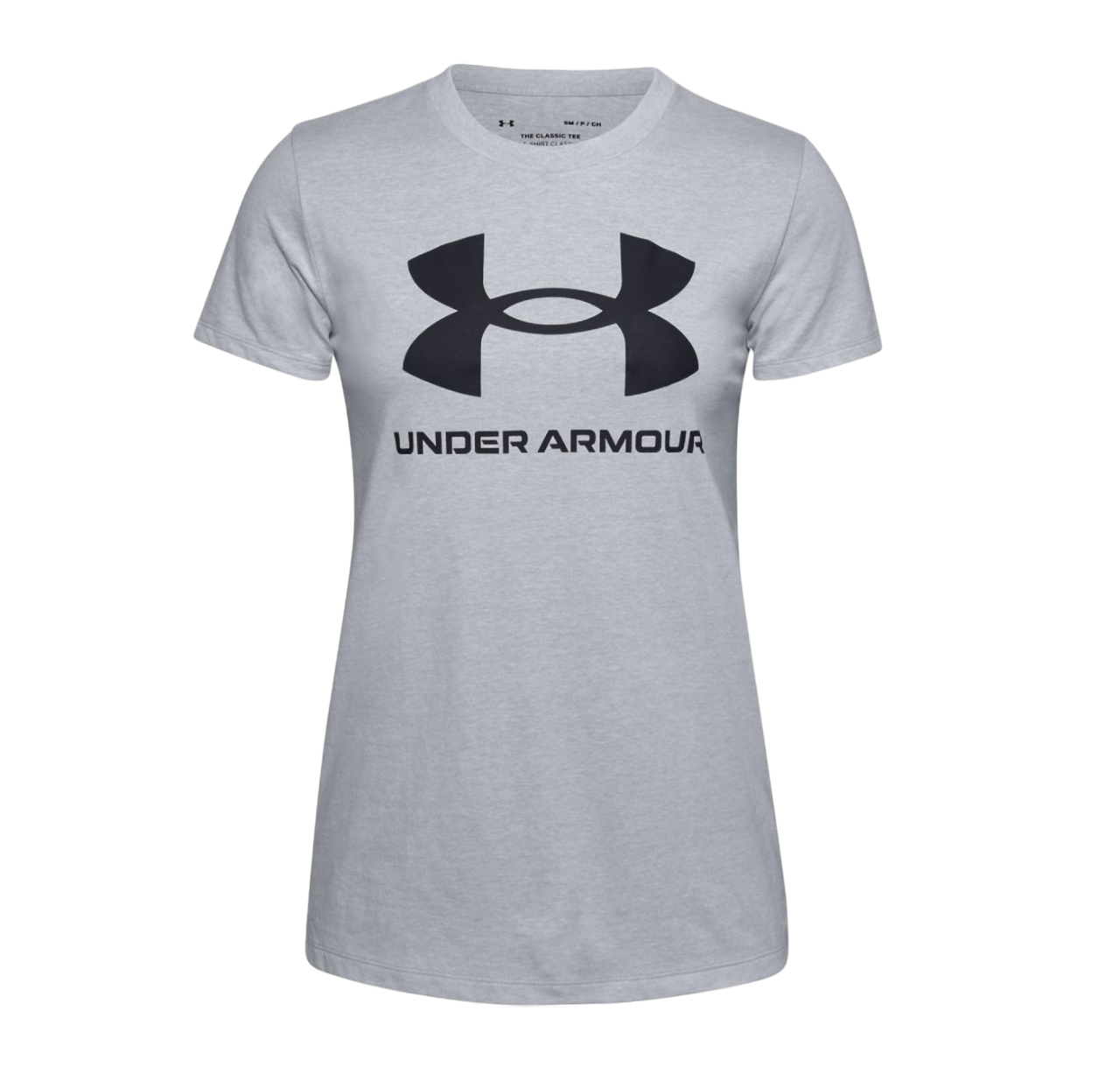 Womens Under Armour Sport Style Logo Short Sleeve Grey Shirt