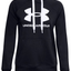 Womens Under Armour Black/White Rival Fleece Logo Hoodie