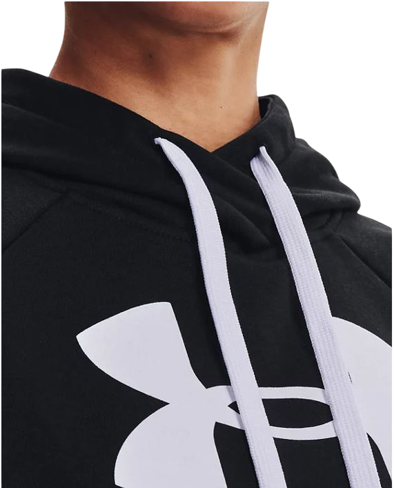 Womens Under Armour Black/White Rival Fleece Logo Hoodie