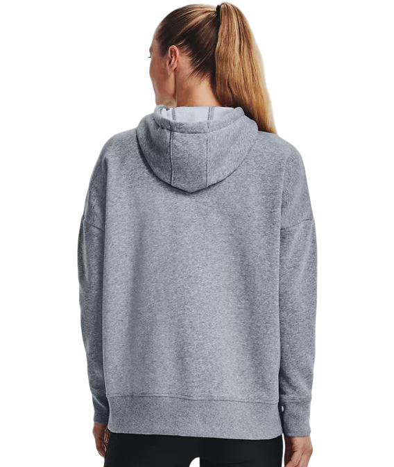 Womens Under Armour Steel Grey/Black Rival Fleece Full Zip Hoodie