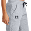 Womens Under Armour Steel Grey/ Black Rival Fleece Joggers Athletic Trackies