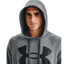 Mens Under Armour Pitch Gray/Black Rival Fleece Big Logo Hoodie