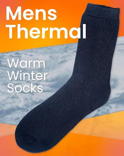 15 Pairs X Mens Heavy Duty Thermal Cotton Work Thick Winter Heated Crew Socks