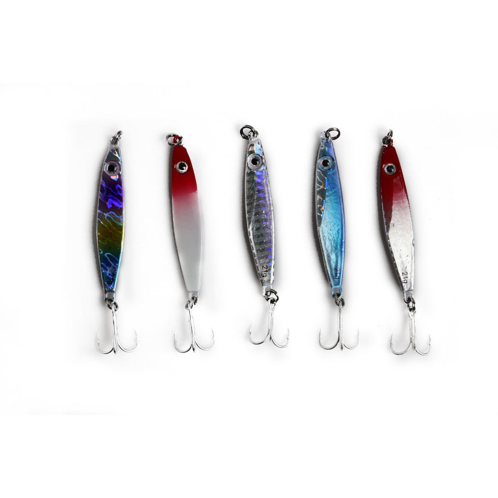 15 X 21G Fishing Lures Metal Slice Micro Jig Bait Spoon Tackle Salmon Mackerel
