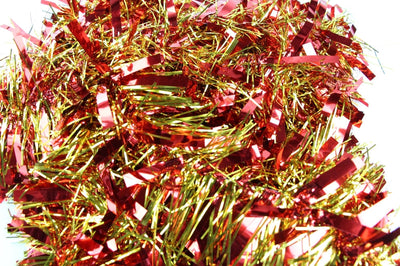 15 X Christmas Tinsel Thick 2-Tone Xmas Garland Tree Decorations - Red/Gold