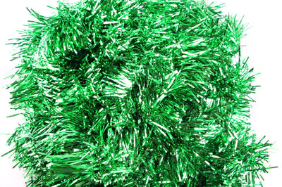 15 X Christmas Tinsel Thin Xmas Garland Tree Decorations - Green