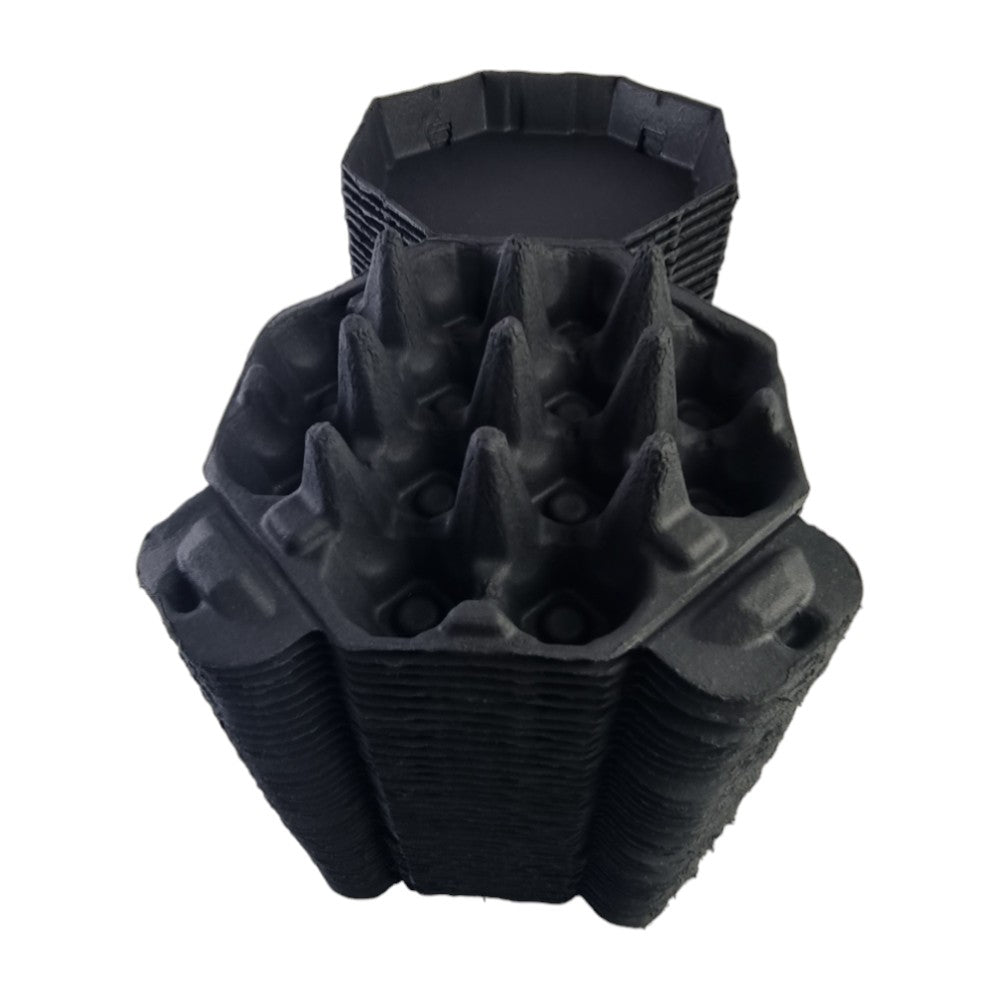 150 X Black Octagon Full Dozen Carton 12-Egg Recyclable Egg Cartons