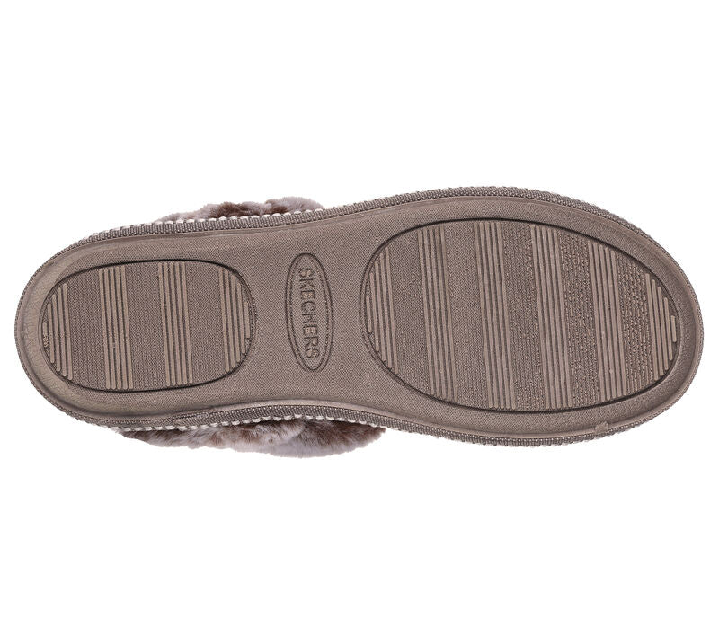 Womens Skechers Cozy Campfire - French Toast Dark Taupe Comfy Slippers