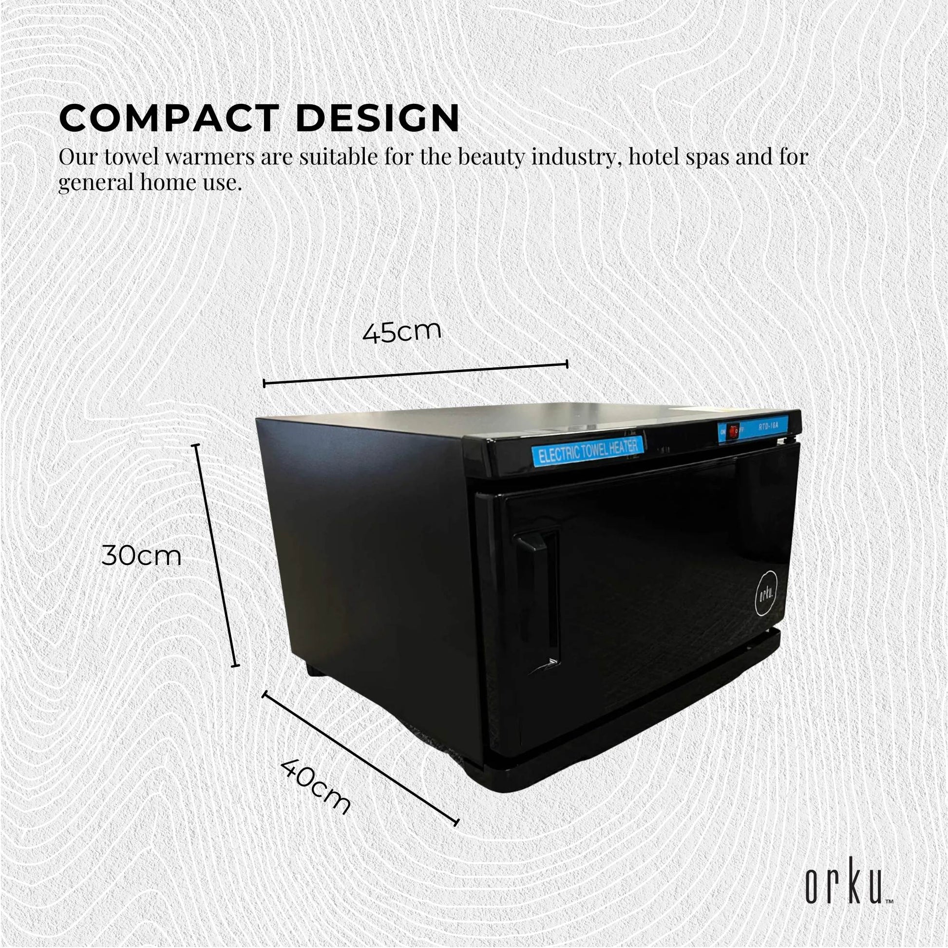 16L Black UV Electric Towel Warmer Steriliser Cabinet Beauty Spa Heat Sanitiser