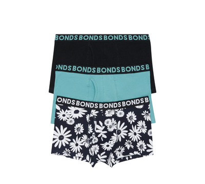 18 X Bonds Mens Everyday Trunks Underwear Flower Multi Black Undies