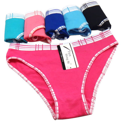 18 X Womens Solid With Plaid Print Bikini Briefs Undies Cotton Underwear Jocks