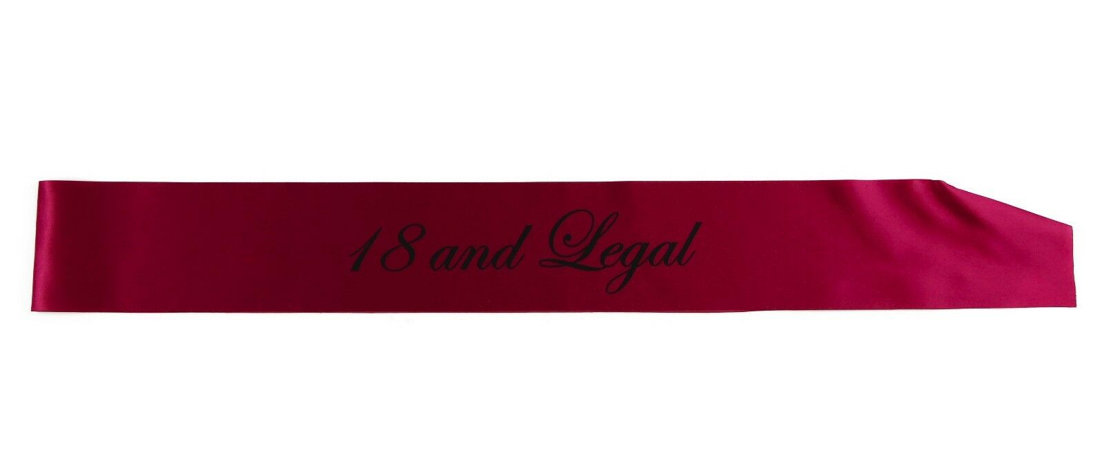 18th Birthday Sash - 18 And Legal - Hot Pink/Black Edwardian Font