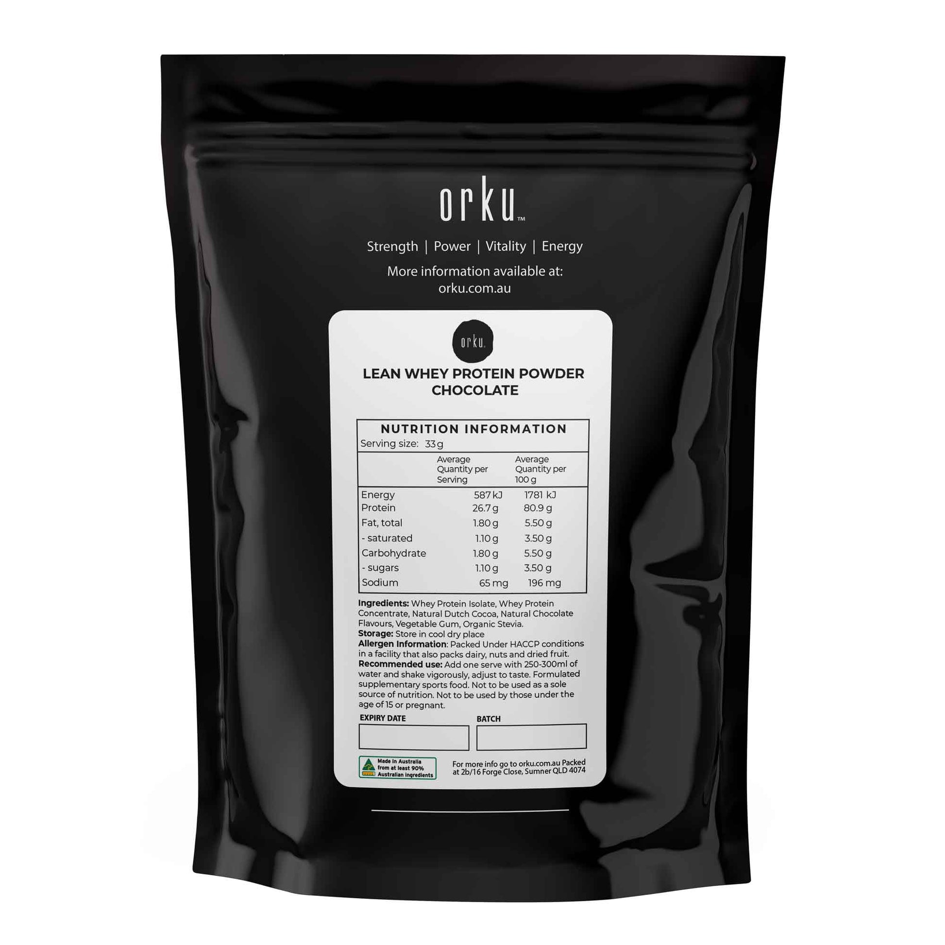 1Kg Lean Whey Protein Blend - Chocolate Shake WPI/WPC Supplement
