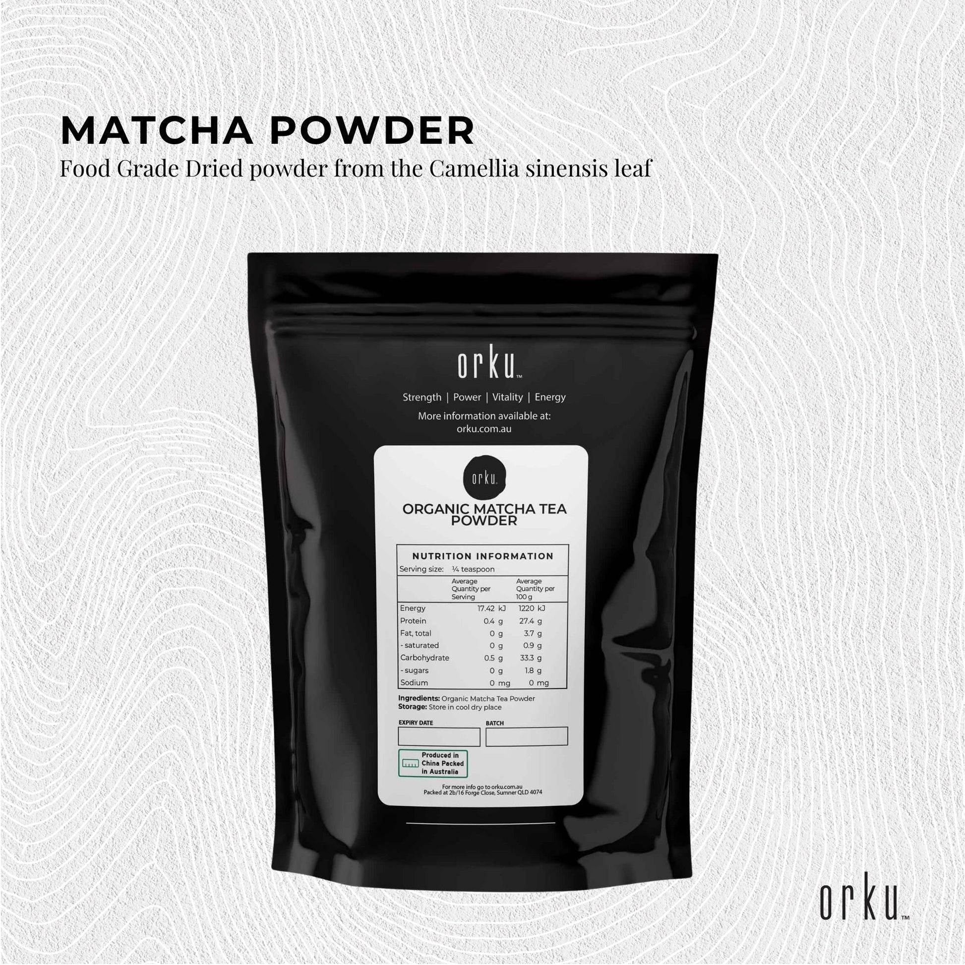 1Kg Organic Matcha Green Tea Powder Camellia Sinensis Leaf Supplement