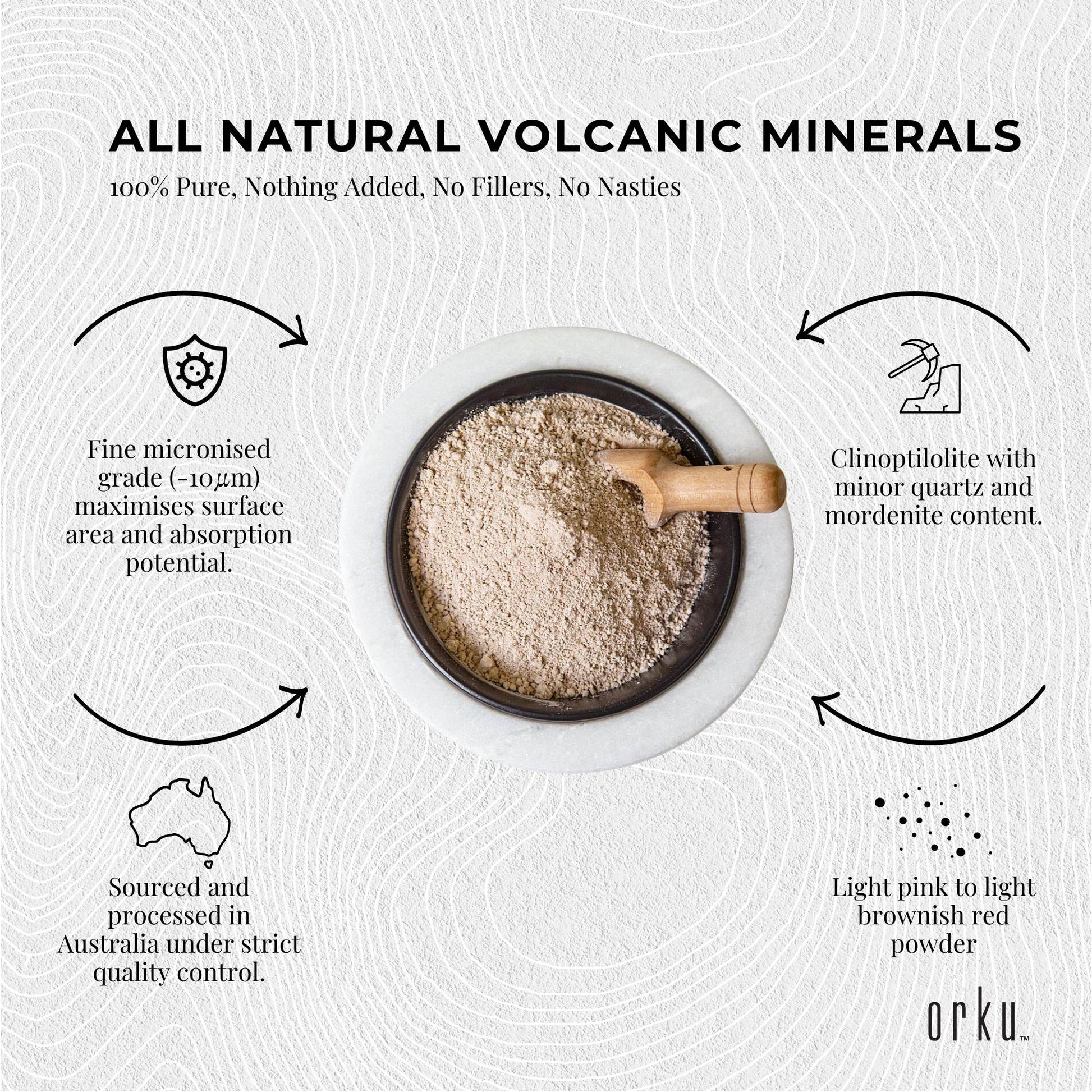 1Kg Pure Micronised Zeolite Powder Mineral - Micronized Volcamin Clinoptilolite