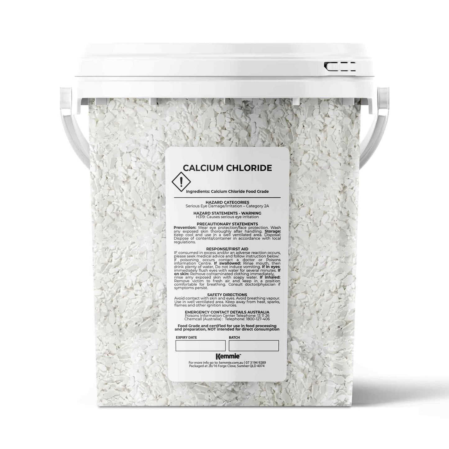 Calcium Chloride Flakes Tubs CaCl2 FCC 77% Food Soluble Cheese Making Beer Bulk
