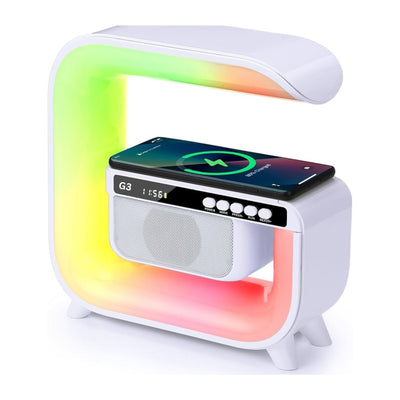 Tooleroo Bluetooth Speaker Wireless Charging Alarm Clock RGB LED Light