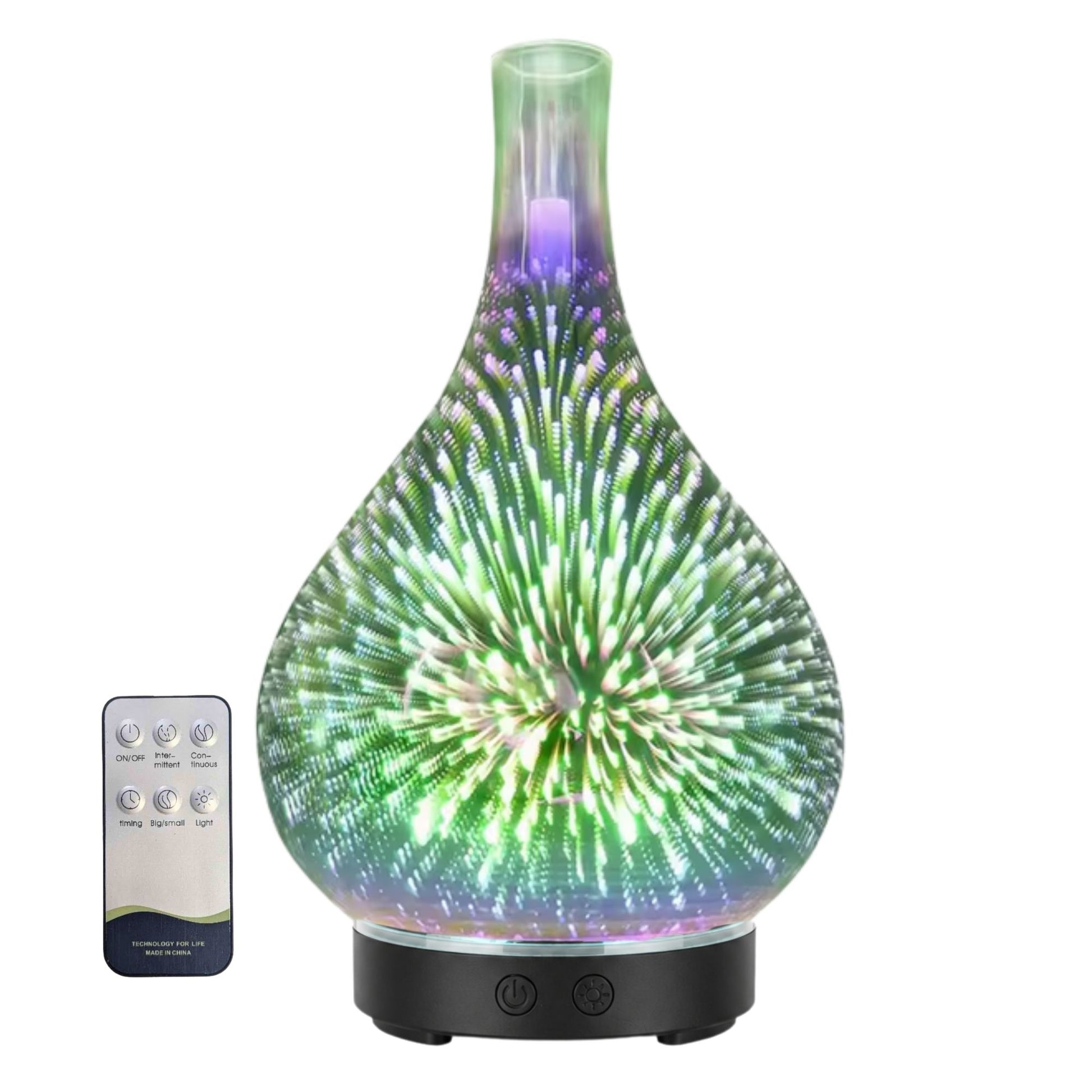 Orku Essential Oil Aroma Diffuser - Mirror 3D Fireworks Light USB Remote