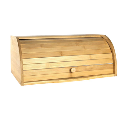 Kitchee 40cm Bamboo Bread Box - Storage Bin Keeper Kitchen Counter Container