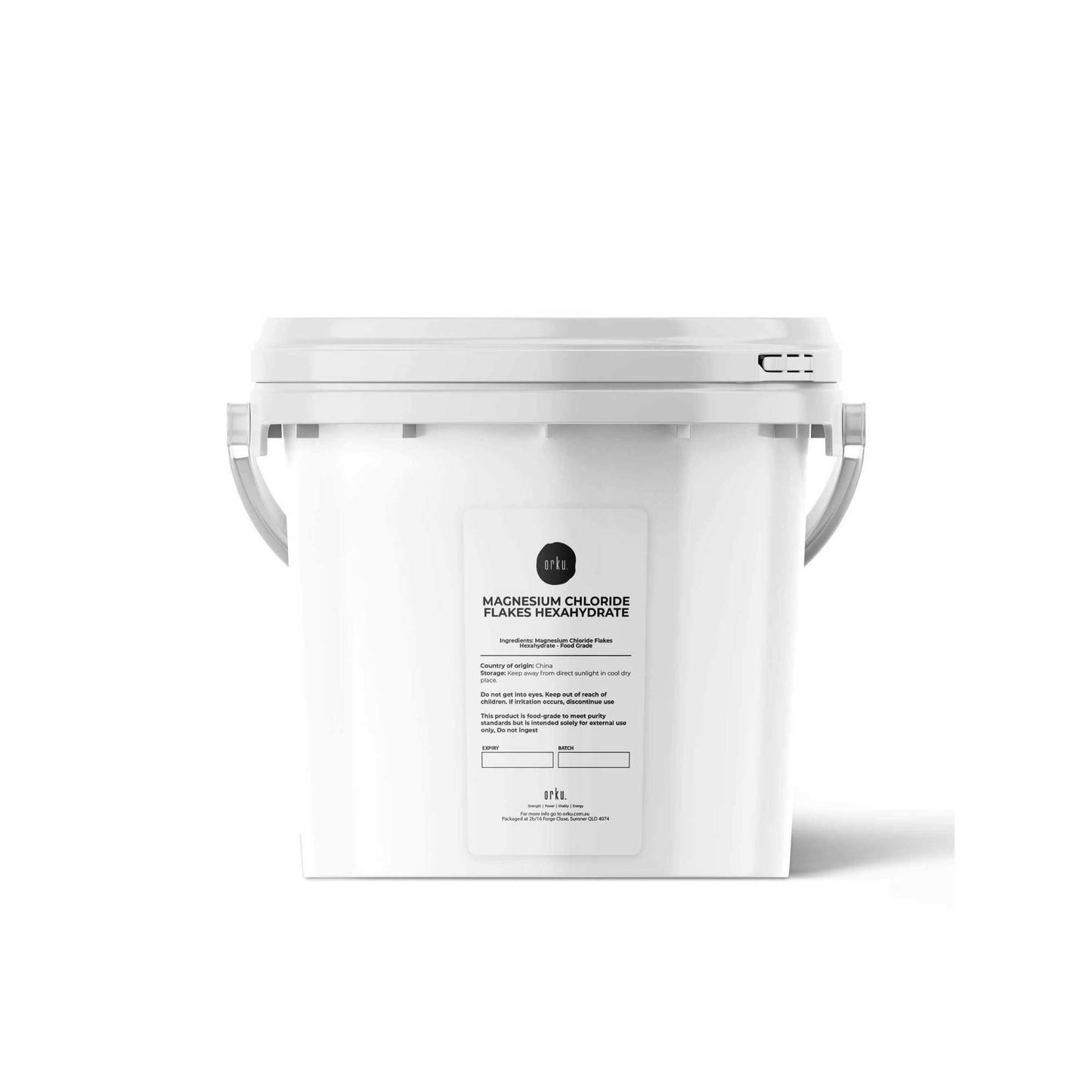 Magnesium Chloride Flakes Hexahydrate Buckets - Organic USP Food Grade Salt