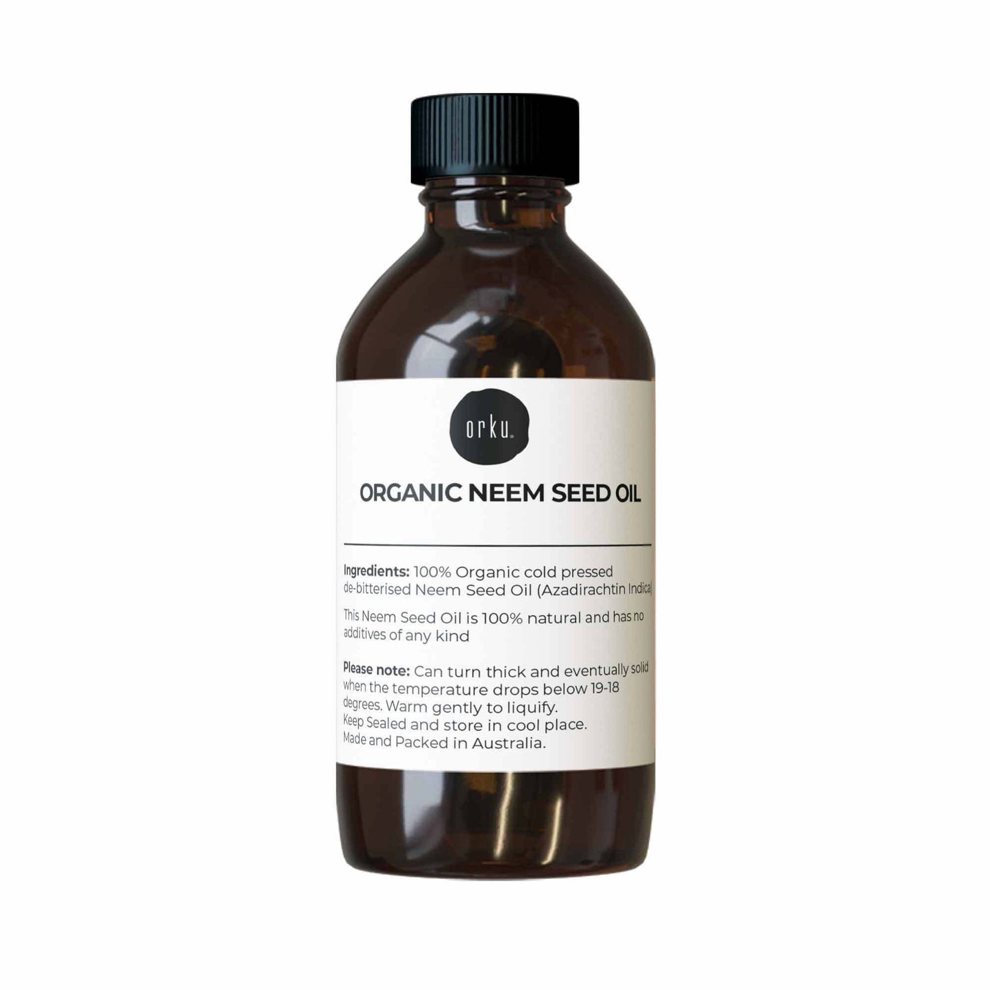 Orku 30ml Organic Neem Seed Oil - Debitterised Cold Pressed Azadirachtin Indica