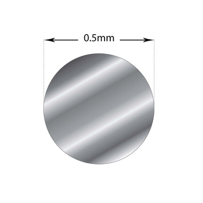 1m Sterling Silver 0.5mm - Medium Round Wire Rod 24 Gauge Fine Jewellery