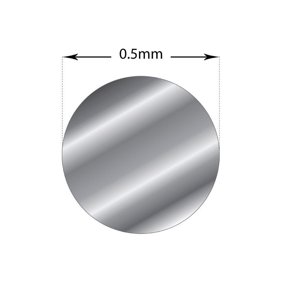 1m Sterling Silver 0.5mm - Soft Round Wire Rod 24 Gauge Fine Jewellery