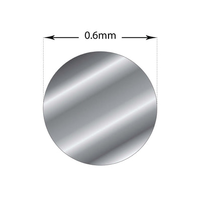 1m Sterling Silver 0.6mm - Medium Round Wire Rod 22 Gauge Fine Jewellery