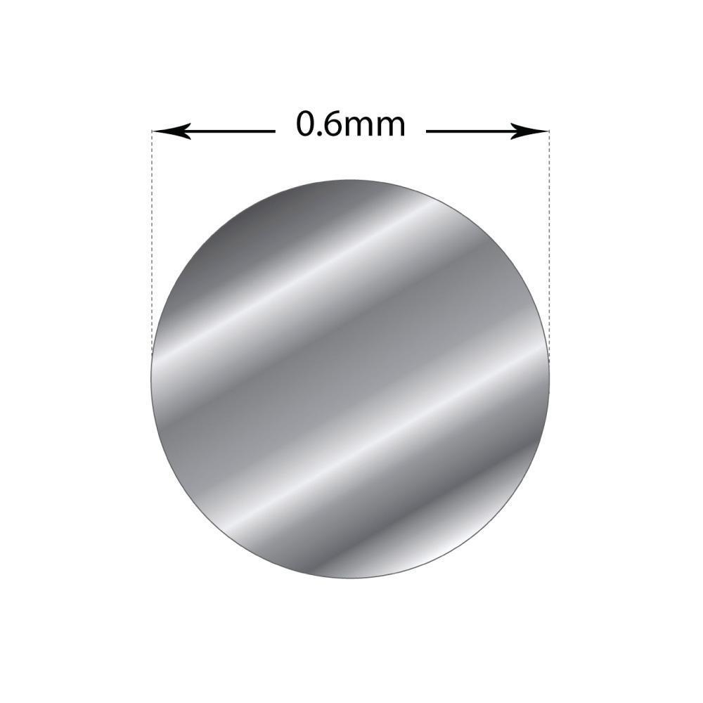 1m Sterling Silver 0.6mm - Soft Round Wire Rod 22 Gauge Jewellery Bead